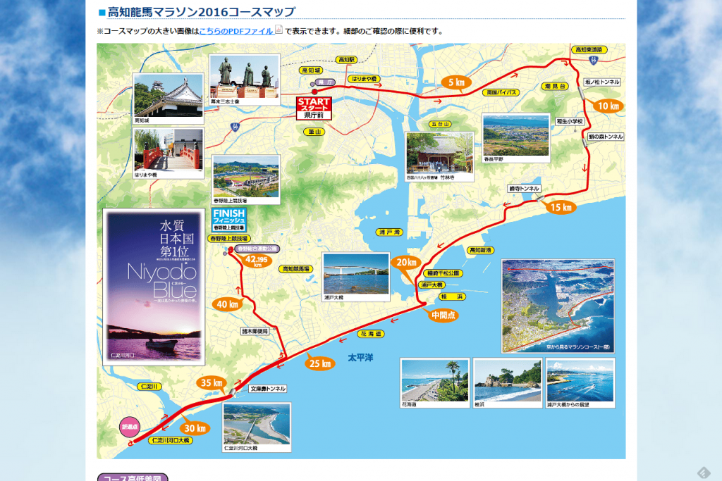 高知龍馬マラソン2016【公式】コース