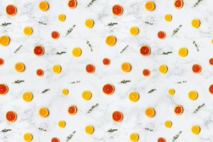 white red and yellow citrus fruits
