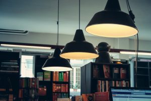 illuminated grey pendant lamps
