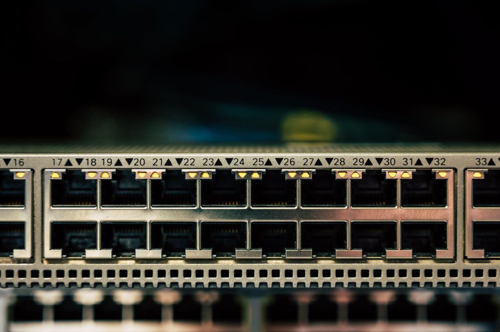 close up photo of network switch