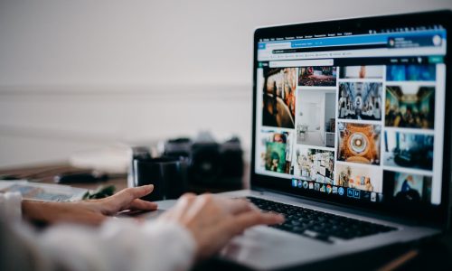 person using macbook