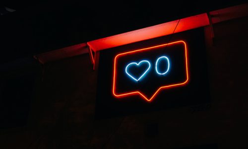 heart and zero neon light signage