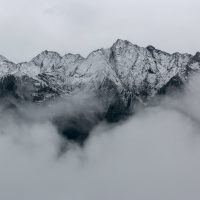 landscape photography of mountains covered in snow