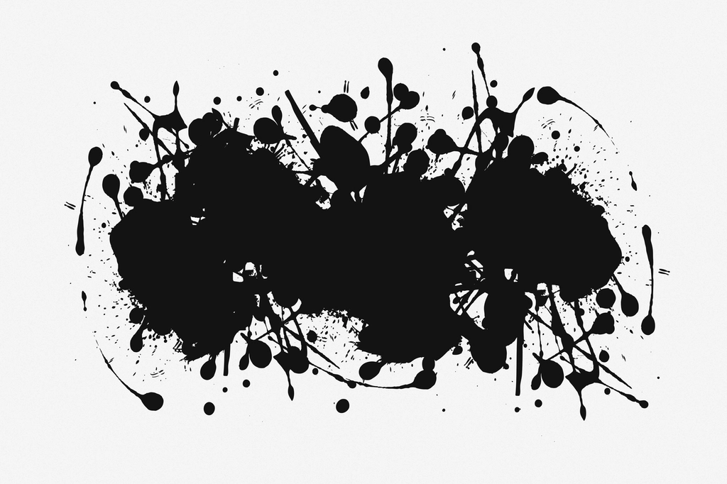 Black abstract art, white background