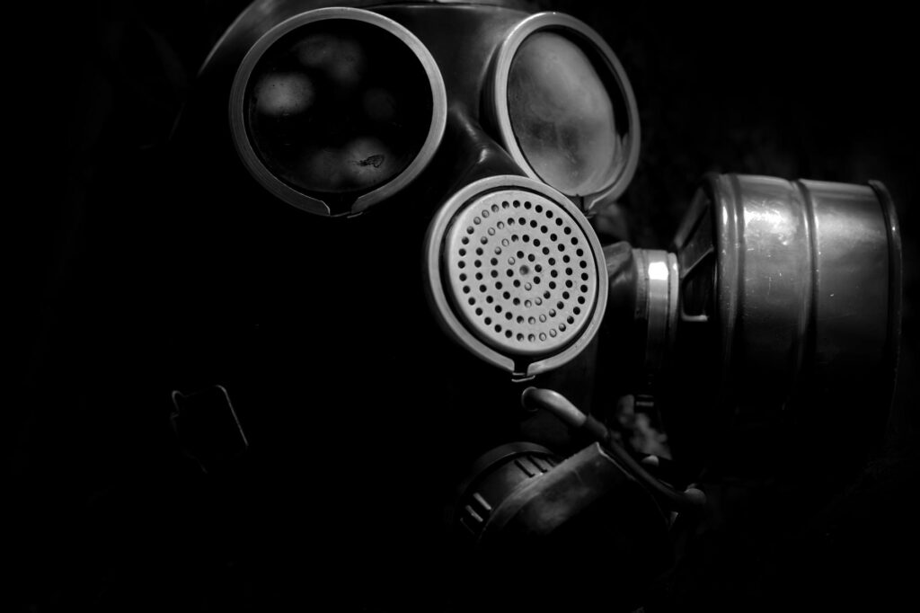 close up photo of gas mask